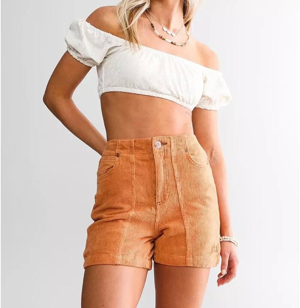 Billabog Wrangler According To Cord Short High Waist Corduroy Shortie Short 28